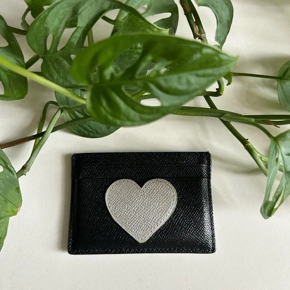 Coach | Accessories | Coach Black And Silver Heart Card 